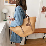 XL Tote Straw Bag Women Hand-Woven Beach Shoulder Bag