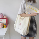 Women Canvas Shoulder Bags Parisian Grocery Bag Tote For Ladies