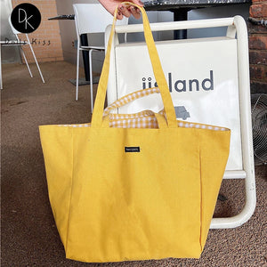 XL Women Large Canvas Shopping Bag Eco Totes Shoulder Bag