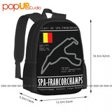 F1 Racecar Track Turbo Belgium Grand Prix V6 Backpack Large Capacity