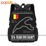 F1 Racecar Track Turbo Belgium Grand Prix V6 Backpack Large Capacity