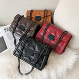 FANTASY PU Leather Retro Messenger Bag Women Chain Crossbody Handbag