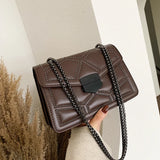 FANTASY PU Leather Retro Messenger Bag Women Chain Crossbody Handbag