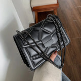 FANTASY PU Leather Retro Messenger Bag Women Chain Crossbody Handbag