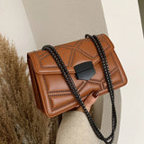 FANTASY PU Leather Retro Messenger Bag Women Chain Crossbody Handbag