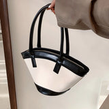 FANTASY PU Scalloped Bucket Basket Bag Retro Handbag
