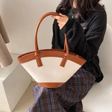 FANTASY PU Scalloped Bucket Basket Bag Retro Handbag