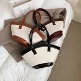 FANTASY PU Scalloped Bucket Basket Bag Retro Handbag