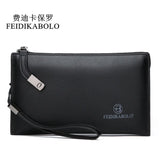 Men's Leather Clutch Purse Long Money Bag Brown