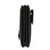 Men's Zippered Leather Wallet Long Phone Clutch Bag