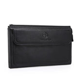 Men's Zippered Leather Wallet Long Phone Clutch Bag