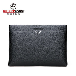 Men's Soft Leather Clutch Bag High-Quality Large Capacity