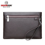 Men's Soft Leather Clutch Bag High-Quality Large Capacity