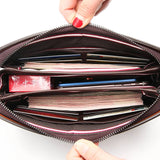 FEIDIKBOLO Leather Wallet Men Clutch Zipper Security Money bag