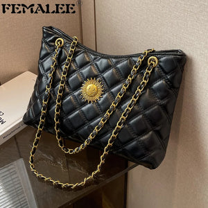High Lattice Female Casual Tote Bag Large Capacity Shoulder Crossbody Bags