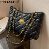 High Lattice Female Casual Tote Bag Large Capacity Shoulder Crossbody Bags