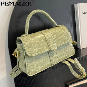 Crocodile Women's Shoulder Messenger Travel Tote Bags High Female Handbags