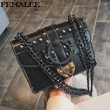 Retro Rivet Crossbody Bag Female Messenger Bag