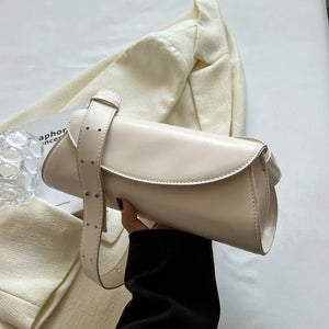 Women's Wide Shoulder Strap Leather Chest Bag