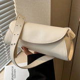 Women's Wide Shoulder Strap Leather Chest Bag