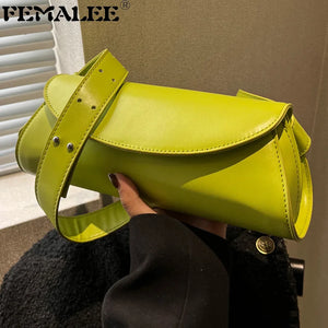 Women's Wide Shoulder Strap Leather Chest Bag