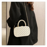 PU Leather Crossbody Bag for Women Embossing Plaid Totes Sac