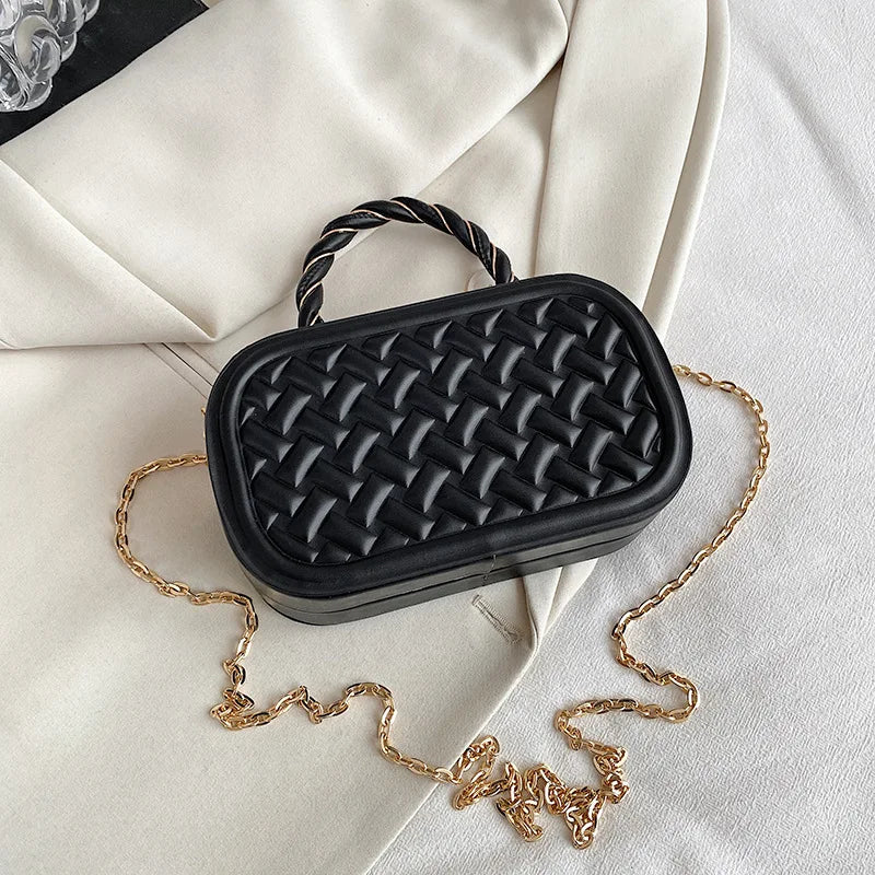 PU Leather Crossbody Bag for Women Embossing Plaid Totes Sac