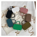 PU Leather Crossbody Bag for Women Embossing Plaid Totes Sac