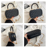 PU Leather Crossbody Bag for Women Embossing Plaid Totes Sac