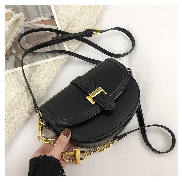 Vintage Semicircle Crossbody Bag Retro Shoulder Handbag