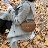 Vintage Semicircle Crossbody Bag Retro Shoulder Handbag