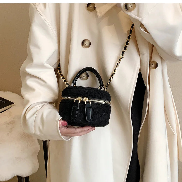 Vintage Suede Leather Messenger Bag Lady Tote