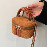 Vintage Suede Leather Messenger Bag Lady Tote