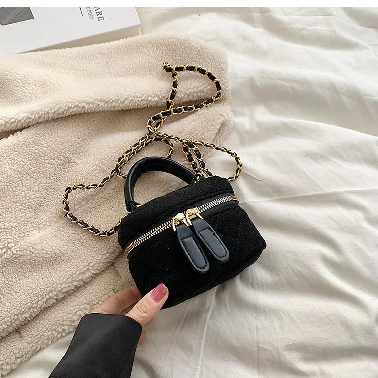 Vintage Suede Leather Messenger Bag Lady Tote