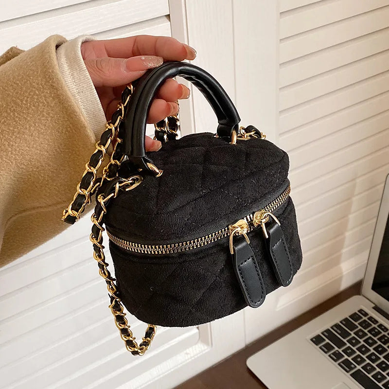 Vintage Suede Leather Messenger Bag Lady Tote