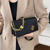 Lock Chain PU Leather Crossbody Bag Women Satchel Shoulder Bag