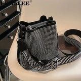 Sequins Bucket Women Bags Crystal Bling Bling Evening Party Bag