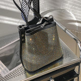 Sequins Bucket Women Bags Crystal Bling Bling Evening Party Bag