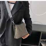 Sequins Bucket Women Bags Crystal Bling Bling Evening Party Bag