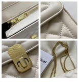 Quilted Crossbody Mini Handbag for Women Lock Flap Purse Messenger