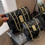 Quilted Crossbody Mini Handbag for Women Lock Flap Purse Messenger