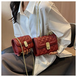 Quilted Crossbody Mini Handbag for Women Lock Flap Purse Messenger