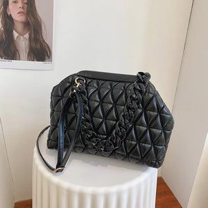 Thick Chain Crossbody Bag Plaid Small Shoulder Bags Tote Clutch