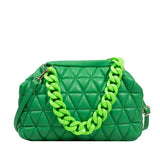 Thick Chain Crossbody Bag Plaid Small Shoulder Bags Tote Clutch