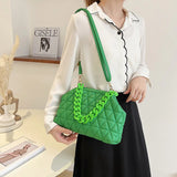 Thick Chain Crossbody Bag Plaid Small Shoulder Bags Tote Clutch