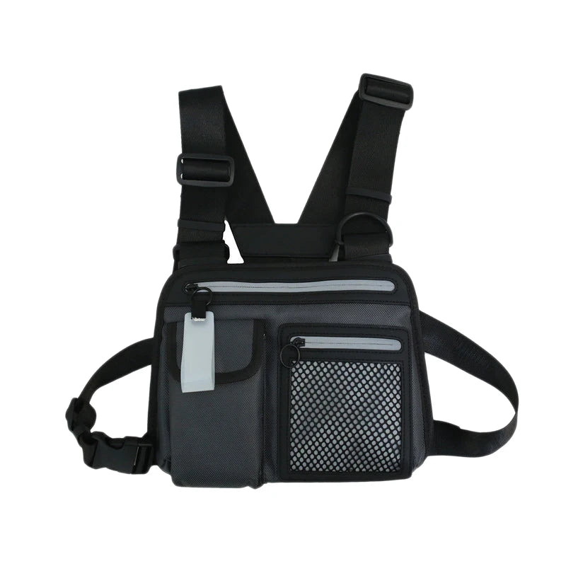 FGGS-Hip-Hop Men Chest Rig Bag Reflective Functional Vest Pack