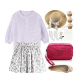 FGGS Women Small Wallet Phone Purse Three Zippers Portable Make Up bag