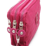 FGGS Women Small Wallet Phone Purse Three Zippers Portable Make Up bag