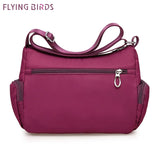 Women's Waterproof Nylon Plaid Crossbody Bag Large Capacity Lady Shoulder Bag