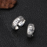 925 Silver Mahjong Ring S925 Sterling Silver Men's Jewelry Adjustable Size 6-11